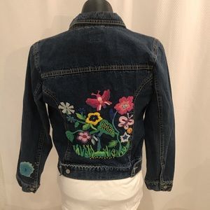 Girls’ one of a kind Embroidered Jean jacket